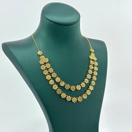 طقم ذهب دورين على شكل ورود كلاسيك ( 15.4 جرام - عي...