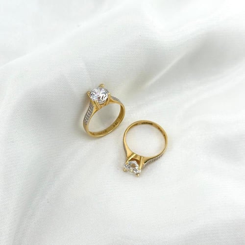 خاتم سوليتير تصميم الماس ( 3.3 جرام - عيار 18 - RI...