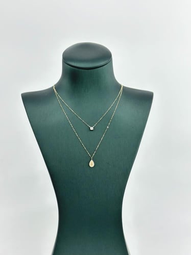 عقد الدمعة تصميم الماس ( 0.7 جرام - عيار 18 - NE11...