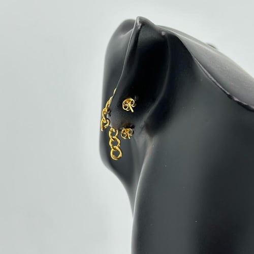 حلق ذهب جنزير انيق ( 2.0 جرام - عيار 21 - EA0058 )