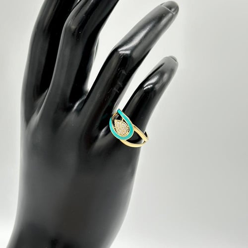 خاتم تصميم الماس مزيّن بالوان المينا ( 1.9 جرام -...