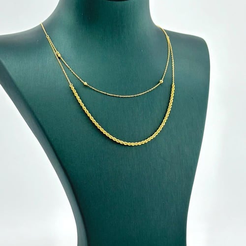 طقم ذهب دورين بسلسال مبروم مع كرات الليزر ( 5.2 جر...