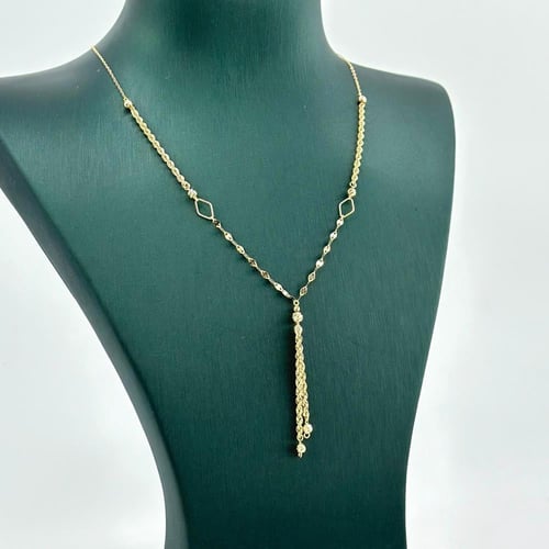 طقم جذاب بسلسال مبروم وكرات ليزرية ( 4.8 جرام - عي...