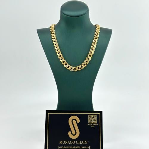 افخم عقد ذهب عيار 21 بتصميم الجنزير موناكو ( 21.8...