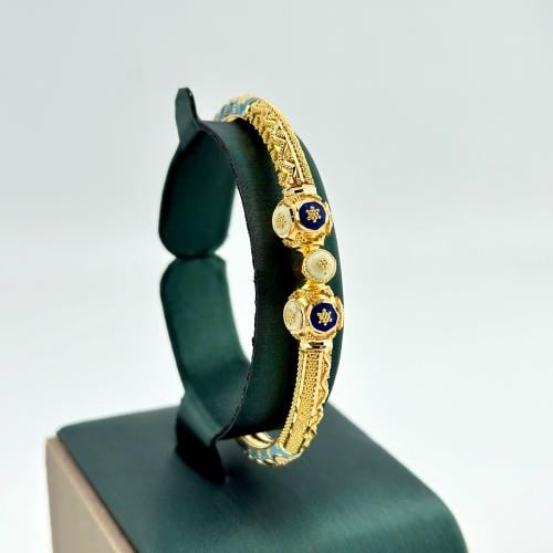 سوارة تصميم هندي بألوان الميناء ( 17.0 جرام - عيار...