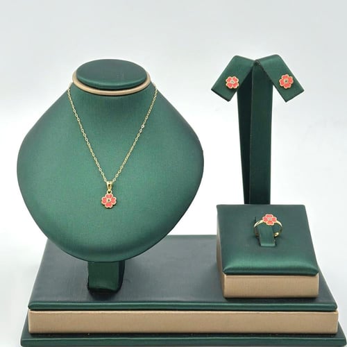 نصف طقم ذهب أطفال على شكل وردة ( 2.0 جرام - عيار 1...