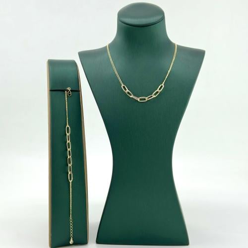 عقد مع سوارة جنزير ايطالي ( 6.3 جرام - عيار18 - NE...