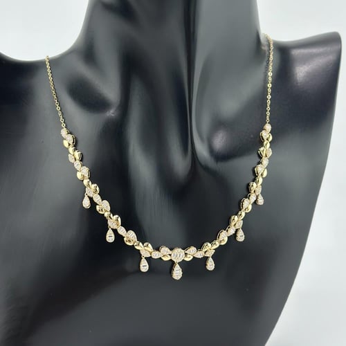 طقم الدمعة ذهب أصفر تصميم الماس ( 11.6 جرام - عيار...