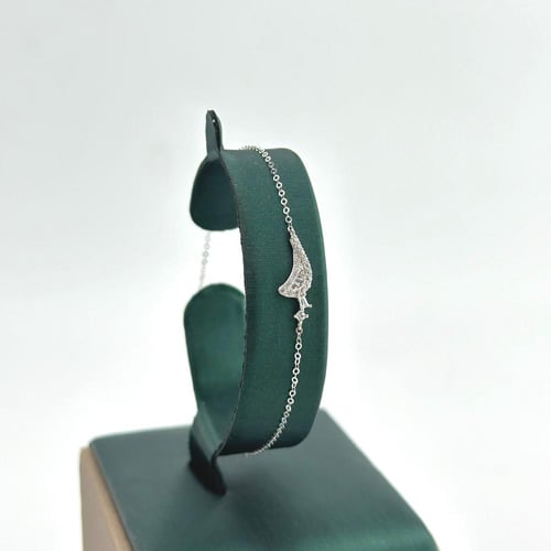 طقم ذهب ابيض تصميم الماس ( 5.9 جرام - عيار 18 - SE...