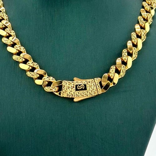 افخم عقد ذهب عيار 21 بتصميم الجنزير موناكو ( 21.8...