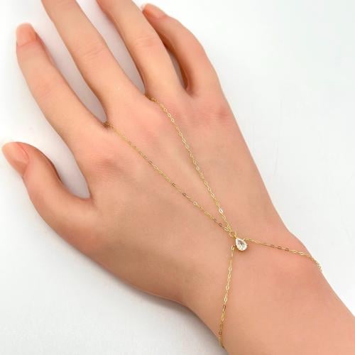 كف ذهب تصميم الماس على شكل دمعة ( 0.9 جرام- عيار 1...