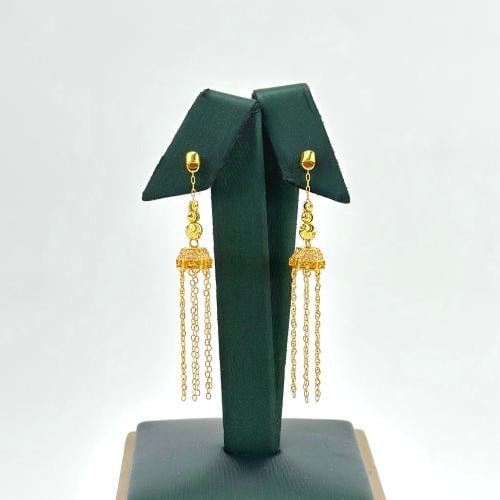 حلق ذهب مطعَم بكرات الليزر ( 3.0 جرام - عيار 21 -...