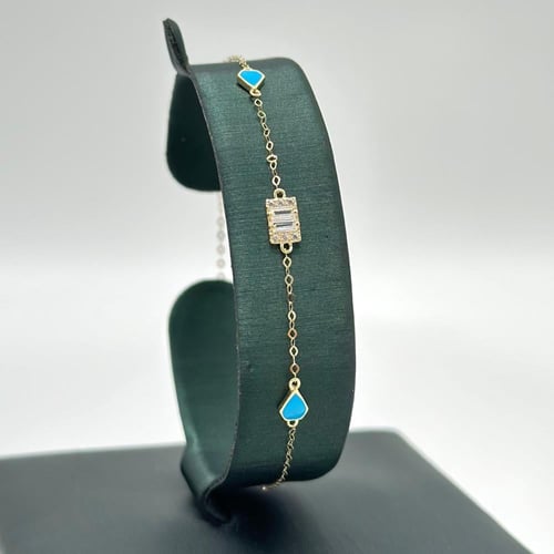 طقم تصميم الماس مطعّم بالوان المينا ( 3.1 جرام - ع...