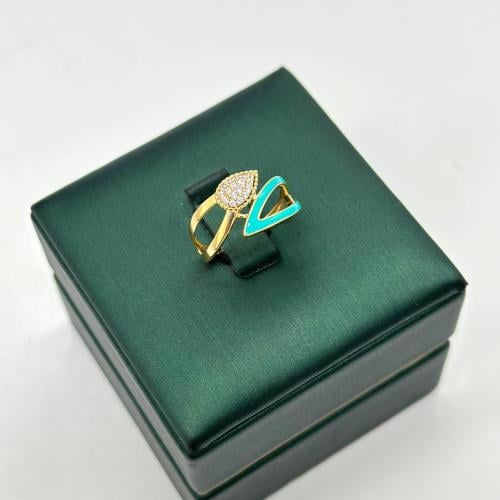 خاتم تصميم الماس مزيّن بالوان المينا ( 1.5 جرام -...