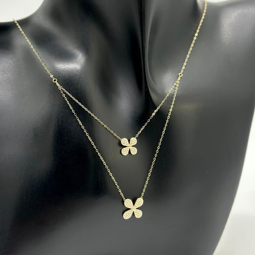 عقد فلاور دورين تصميم الماس ( 1.1 جرام - عيار 18 -...