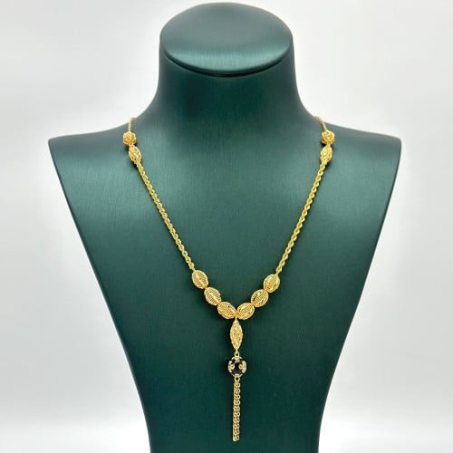 عقد بسلسال مبروم مّطعمه بألوان الميناء ( 9.2 جرام...