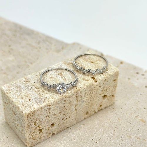 خاتم ذهب توينز سوليتير على شكل دوائر ( 2.1 جرام -...