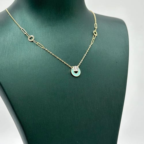 عقد ايطالي مّطعم بألوان المينا ( 2.4 جرام - عيار 1...