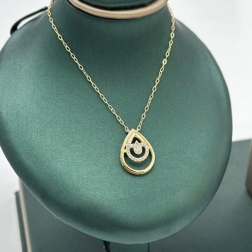 نصف طقم تصميم الماس على شكل دمعه ( 4.2 جرام - عيار...