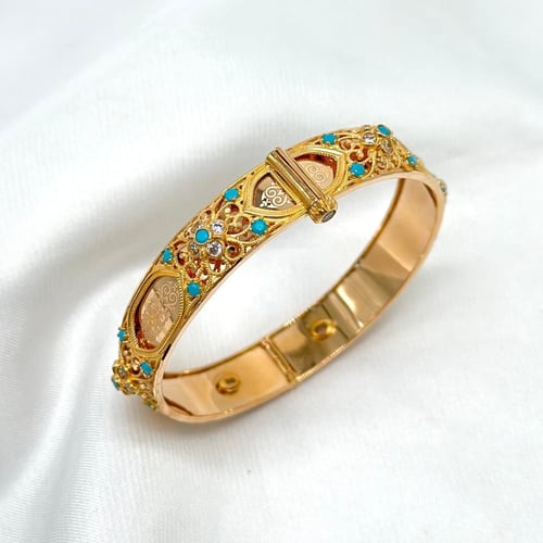 سوارة بدقة بحريني مزينة بألوان الميناء ( 17.1 جرام...