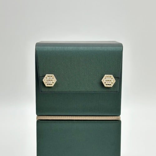 حلق تصميم المآس على شكل معينات ( 2.2 جرام - عيار 1...