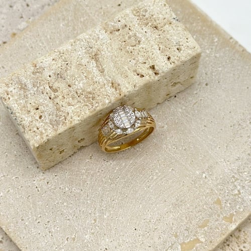 خاتم تصميم الماس ( 2.4 جرام - عيار 18 - RI0354 )