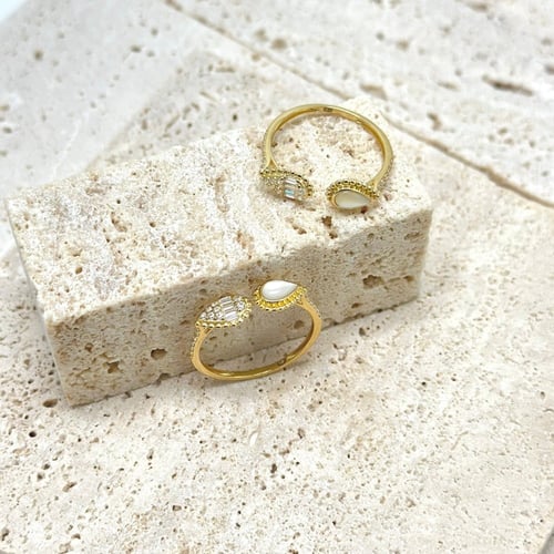 خاتم تصميم إيطالي على شكل دمعه ( 1.4 جرام - عيار 1...