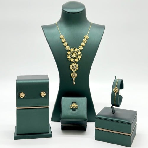 طقم الزهرة الذهبية كلاسيك ( 15.5 جرام - عيار 21 -...