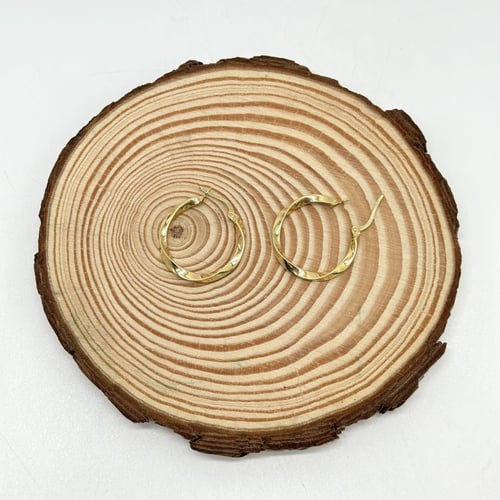 حلق دائري متموج صغير ايطالي ( 2.7 جرام - عيار 18 -...