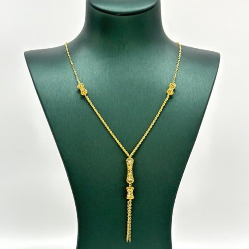 عقد على شكل اسطواني بسلسال مبروم ( 3.9 جرام - عيار...