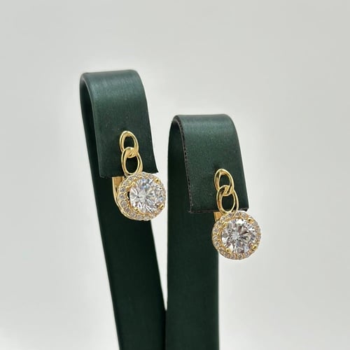 نصف طقم مّطعم بفص سوليتير ( 9.3 جرام - عيار 18 - H...