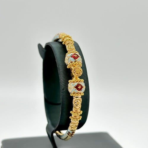 سوارة بدقة هندي مزينة بألوان الميناء ( 13.5 جرام -...