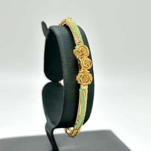 سوارة بدقة هندي مزينة بألوان الميناء ( 12.2 جرام -...