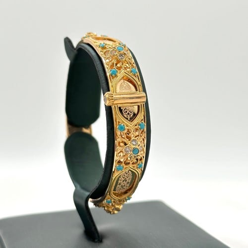 سوارة بدقة بحريني مزينة بألوان الميناء ( 17.1 جرام...