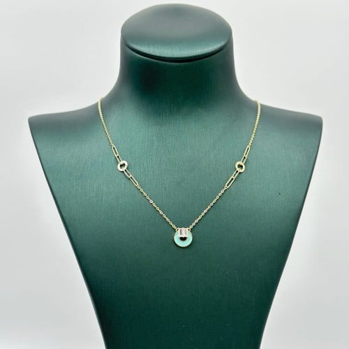 عقد ايطالي مّطعم بألوان المينا ( 2.4 جرام - عيار 1...