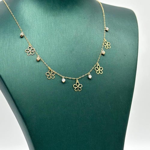 تشوكر الوردة بتصميم ايطالي ( 1.1 جرام - عيار 18 -N...