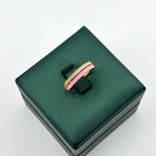 خاتم تصميم الماس مطعّم بالوان المينا ( 2.8 جرام -...