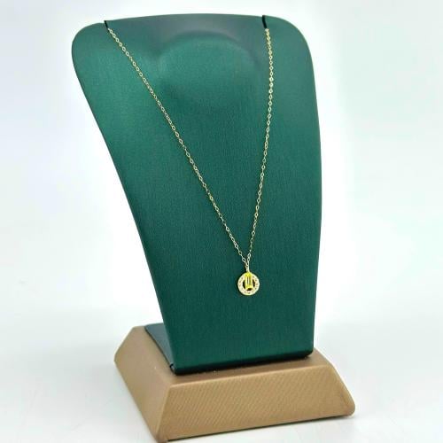 عقد ذهب عيار 18 بتصميم دائري ( 0.4 جرام - NE0100 )