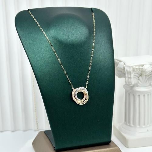 عقد تصميم ايطالي مطعّم بفص الزريكون ( 1.0 جرام - ع...