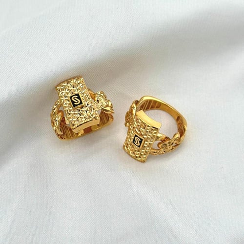 خاتم جنزير موناكو ( 5.1 جرام - عيار 21 - RI0701 )