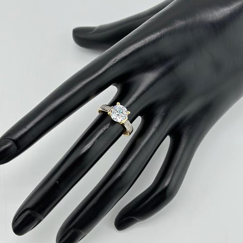 خاتم سوليتير تصميم الماس ( 3.3 جرام - عيار 18 - RI...