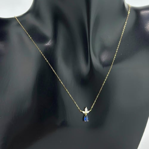 عقد ذهب ناعم على شكل دمعة ( 0.4 جرام - عيار 18 - N...