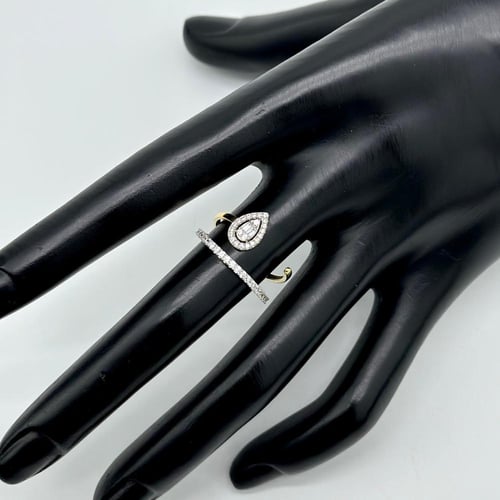 خاتم الدمعة الرومانسية ( 2.3 جرام - عيار 18 - RI06...