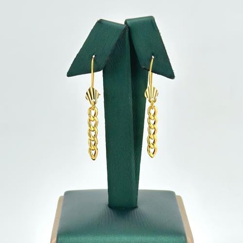 حلق ذهب جنزير انيق ( 2.2 جرام - عيار 21 - EA0107 )