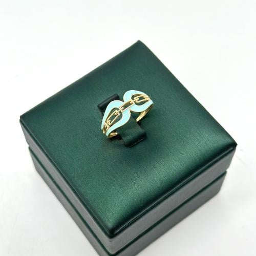 خاتم انيق مزيّن بالوان المينا ( 1.6 جرام - عيار 18...