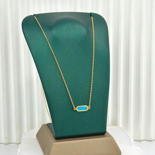 عقد تصميم ايطالي مطعّم بلون المينا ( 2.0 جرام - عي...