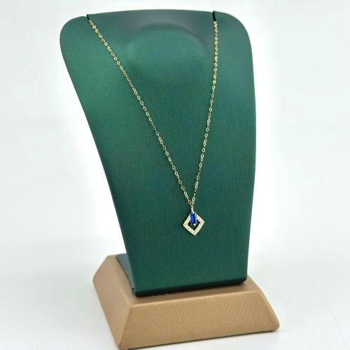 عقد ذهب ناعم على شكل معين ( 0.4 جرام - عيار 18 - N...