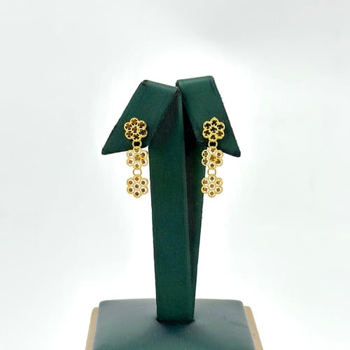 طقم ذهب دورين على شكل ورود ( 16.0 جرام - عيار 21 -...