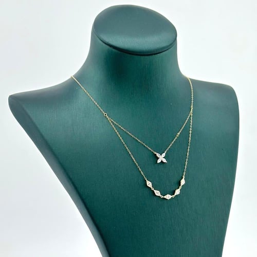 عقد ذهب ناعم دورين تصميم الماس ( 1.1 جرام - عيار 1...