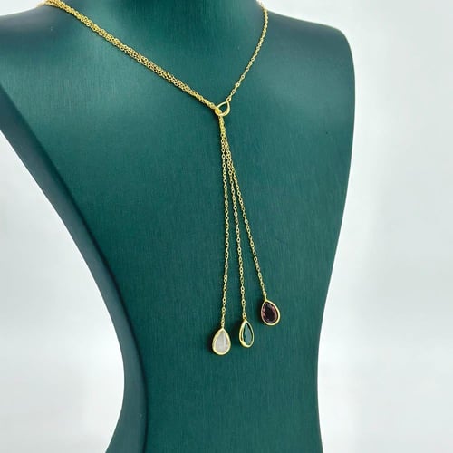 عقد الدمعة ملون متحرك ( 2.9 جرام - عيار 21 - NE115...